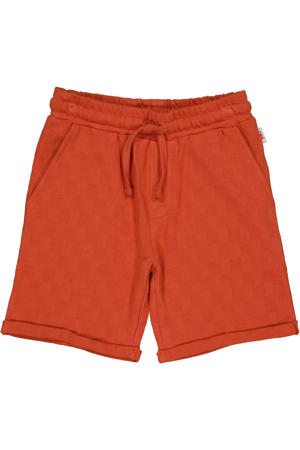 regular waist sweatshort oranje met textuur