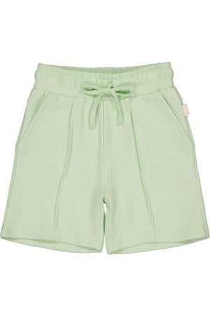 regular waist sweatshort lichtgroen met textuur