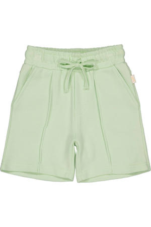 regular waist sweatshort lichtgroen met textuur