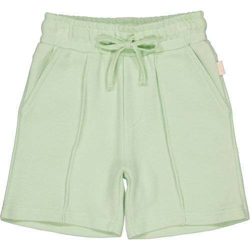 QPI Mini regular waist sweatshort lichtgroen met textuur Korte broek Jongens Katoen - maat 62 afbeelding