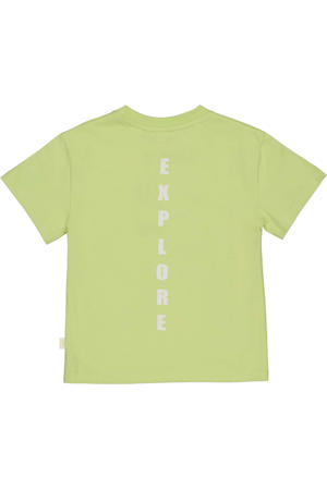 T-shirt met backprint limegroen
