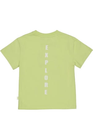 T-shirt met backprint limegroen