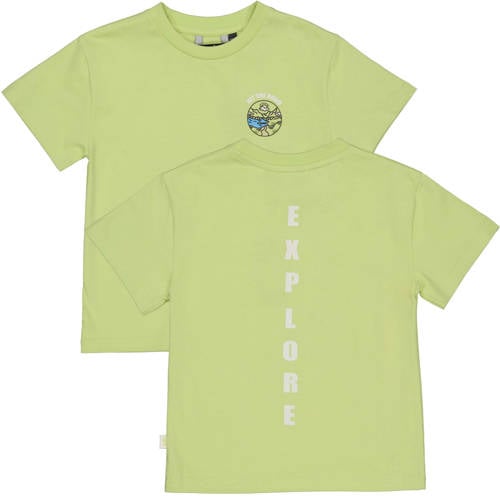 QPI T-shirt met backprint limegroen Jongens Katoen Ronde hals Backprint - maat 80 afbeelding