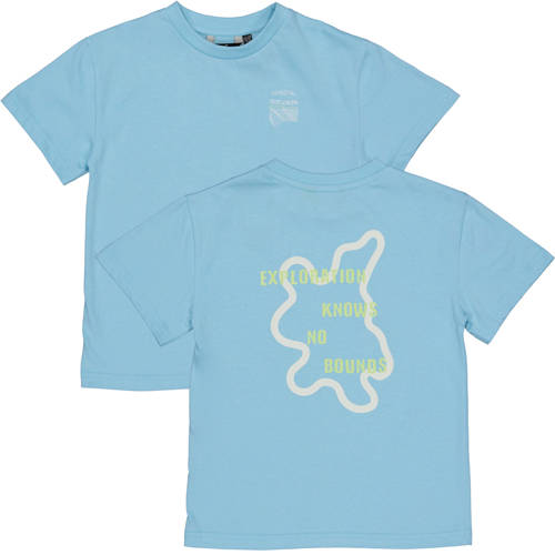 QPI T-shirt met backprint blauw Jongens Katoen Ronde hals Backprint - maat 146/152 afbeelding