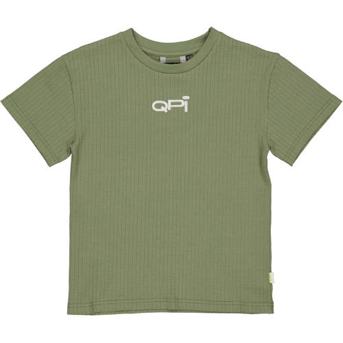 QPI T-shirt groen Jongens Katoen Ronde hals Logo - maat 98 afbeelding