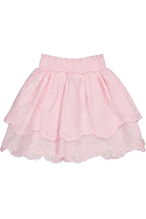 midi rok strokenrok broderie roze