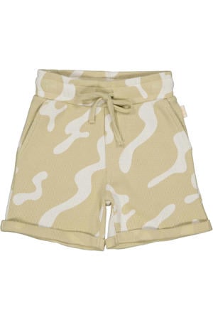 regular waist sweatshort beige met textuur