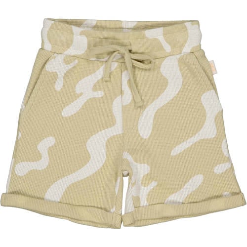 QPI Mini regular waist sweatshort beige met textuur Korte broek Jongens Katoen - maat 92 afbeelding