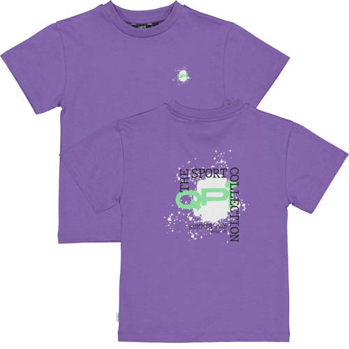 QPI T-shirt met backprint paars Jongens Katoen Ronde hals Backprint - maat 80 afbeelding