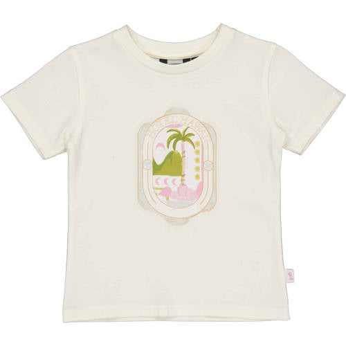 QPI Mini T-shirt wit Meisjes Katoen Ronde hals Printopdruk - maat 86 afbeelding