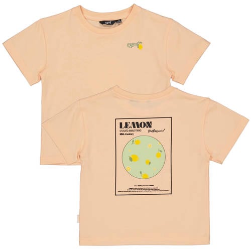 QPI Mini T-shirt met backprint oranje Jongens Katoen Ronde hals Backprint - maat 80 afbeelding
