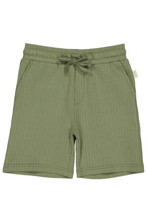 regular waist sweatshort groen met textuur