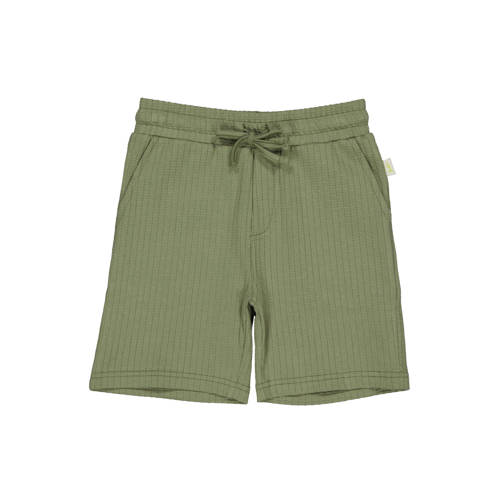 QPI regular waist sweatshort groen met textuur Korte broek Jongens Katoen - maat 128 afbeelding