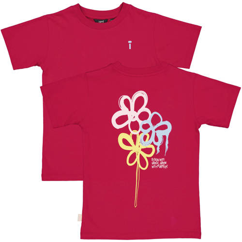 QPI T-shirt met backprint rood Meisjes Katoen Ronde hals Backprint - maat 134/140 afbeelding