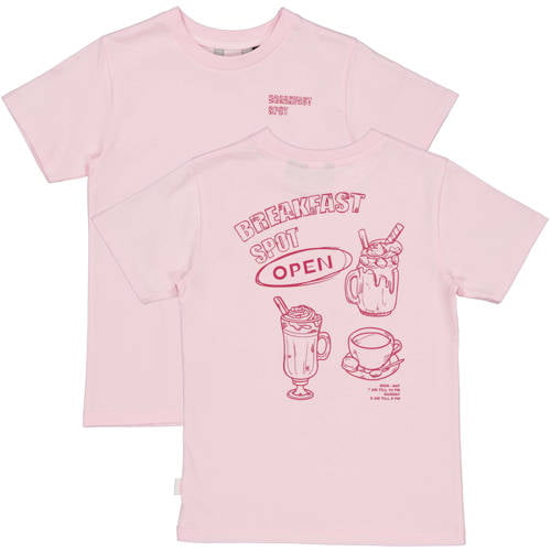 QPI T-shirt met backprint roze Meisjes Katoen Ronde hals Backprint - maat 146/152 afbeelding