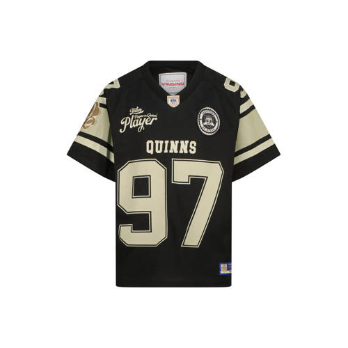 Quinns by Vingino T-shirt met backprint zwart Jongens Polyester V-hals - maat 140 afbeelding