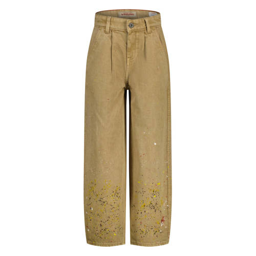 Quinns by Vingino Kendall loose fit jeans zand Beige Jongens Denim All over print - maat 116 afbeelding