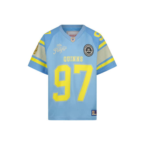 Quinns by Vingino T-shirt met backprint lichtblauw Jongens Polyester V-hals - maat 128 afbeelding