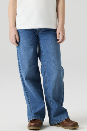 wide leg jeans medium blue denim