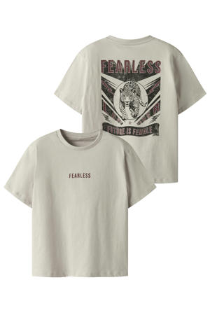 T-shirt met backprint beige