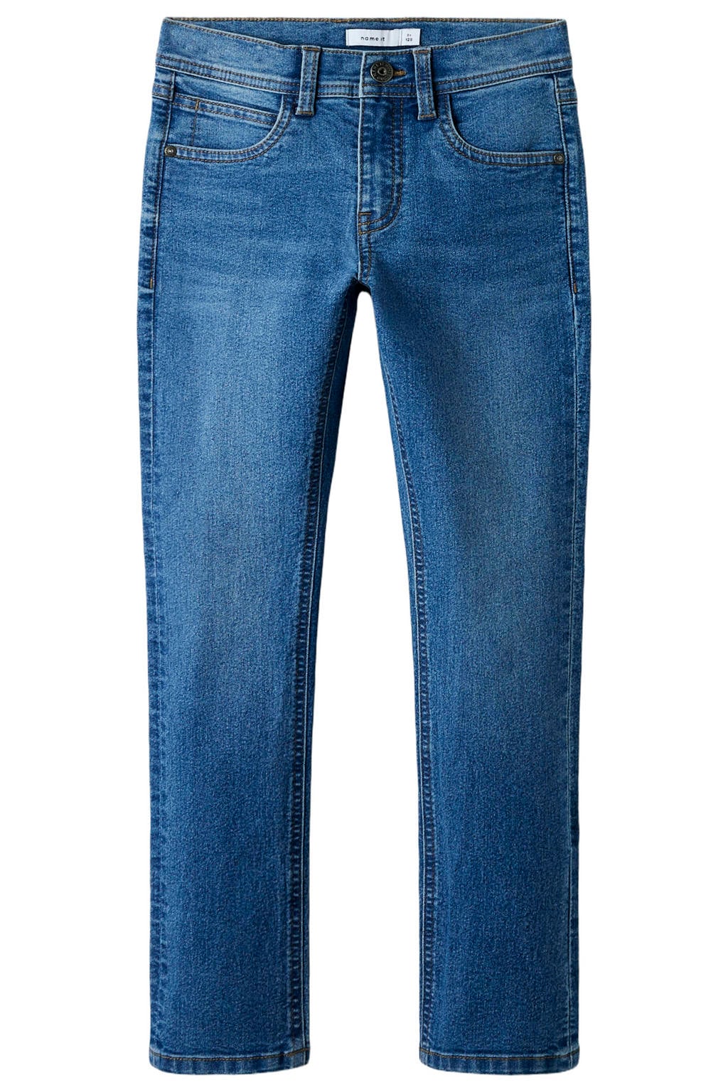 Medium blue denim jongens NAME IT KIDS slim fit jeans van denim met effen