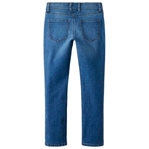 NAME IT KIDS slim fit jeans medium blue denim Blauw Effen - maat 122 afbeelding