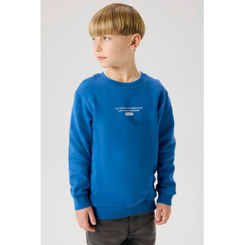 NAME IT KIDS sweater met backprint blauw Backprint - maat 122/128 afbeelding