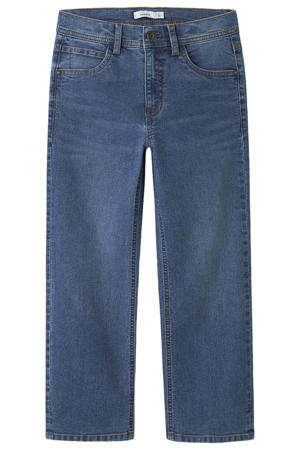 straight leg jeans medium blue denim