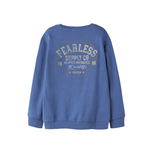 NAME IT KIDS sweater met backprint blauw Backprint - maat 146/152 afbeelding