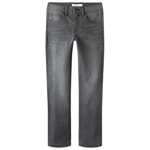 NAME IT KIDS slim fit jeans medium blue denim Blauw Effen - maat 134 afbeelding