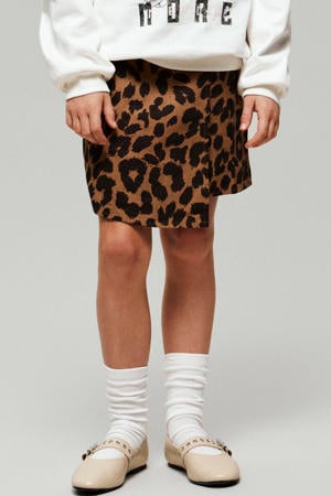 skort met panterprint bruin