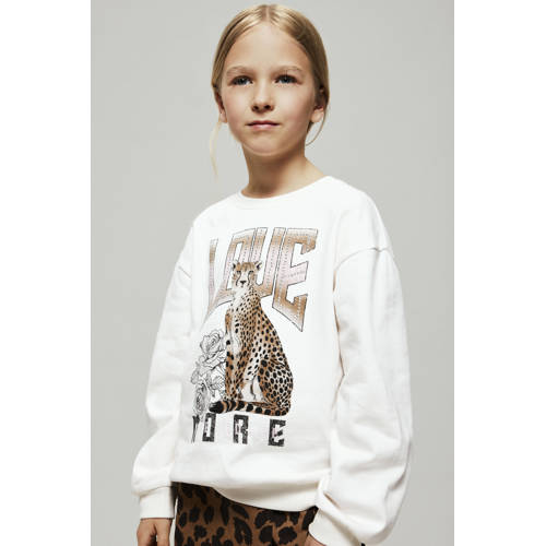 NAME IT KIDS sweater wit Meisjes Katoen Ronde hals Printopdruk - maat 122/128 afbeelding