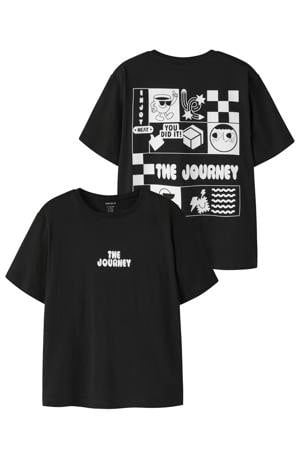T-shirt met backprint zwart
