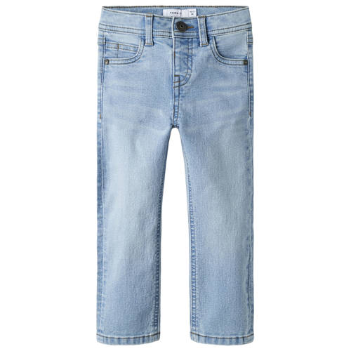 NAME IT MINI slim fit jeans light blue denim Blauw Effen - maat 98 afbeelding