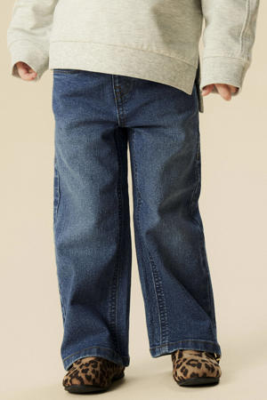 wide leg jeans medium blue denim