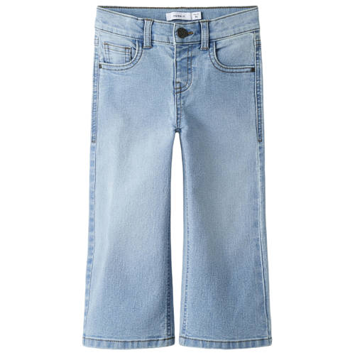NAME IT MINI wide leg jeans light blue denim Blauw Effen - maat 98 afbeelding