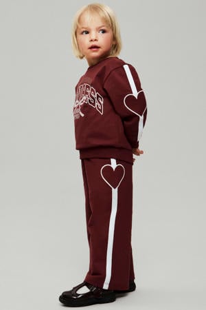 wide leg casual broek donkerrood