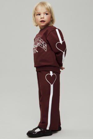 wide leg casual broek donkerrood