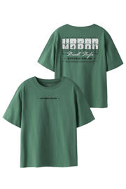 thumbnail: Groene jongens NAME IT KIDS T-shirt van katoen met backprint, korte mouwen en ronde hals
