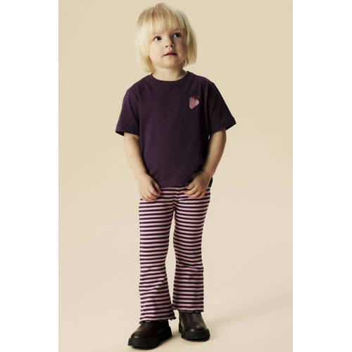 NAME IT MINI T-shirt met backprint paars Meisjes Katoen Ronde hals Backprint - maat 110 afbeelding