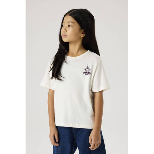 NAME IT KIDS T-shirt met backprint ecru Meisjes Katoen Ronde hals Backprint - maat 158/164 afbeelding