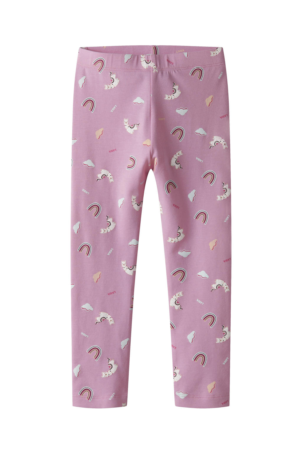 Roze meisjes NAME IT MINI regular legging van stretchkatoen met elastische tailleband