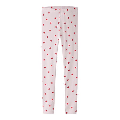 NAME IT MINI slim legging met hartjes roze Meisjes Stretchkatoen Hartjes - maat 110 afbeelding