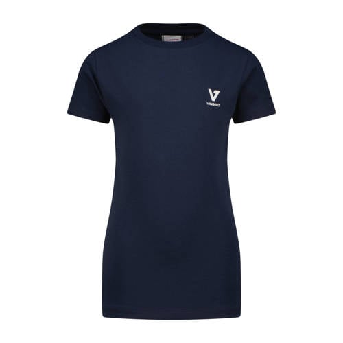 Vingino T-shirt donkerblauw Jongens Stretchkatoen Ronde hals Effen - maat 176 afbeelding