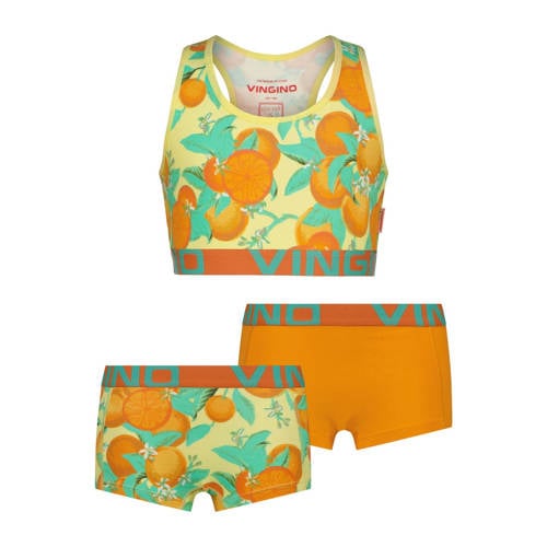 Vingino Top + short Oranje Meisjes Katoen Ronde hals All over print - maat 170/176 afbeelding