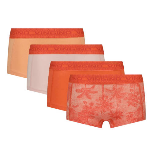 Vingino short - set van 4 oranje Slip Meisjes Stretchkatoen Meerkleurig - maat 122/128 afbeelding