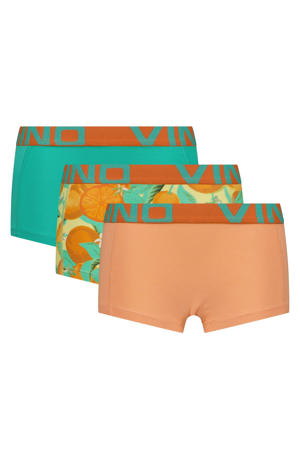 katoenen short met print - oranje/groen (set van 3)