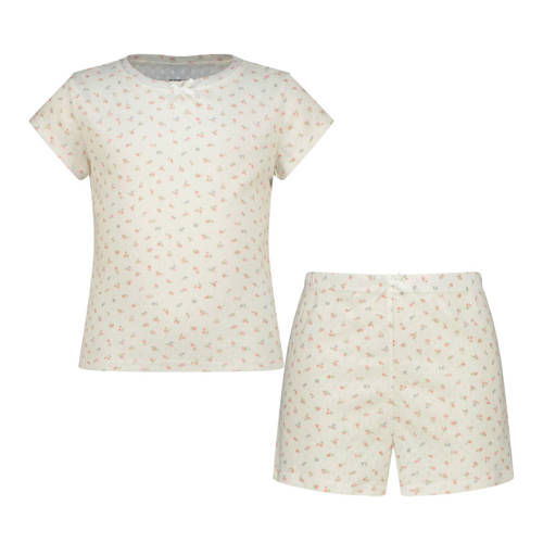 Vingino shortama wit/roze Meisjes Polyester Ronde hals Bloemen - maat 110/116 afbeelding