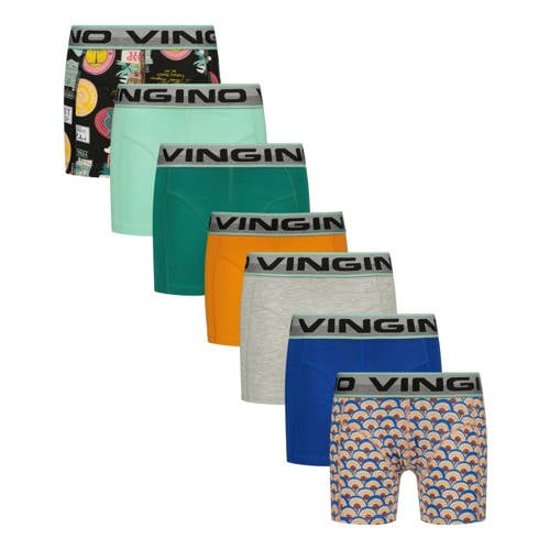 Vingino boxershort - set van 7 groen/multicolor Jongens Stretchkatoen Meerkleurig - maat 146/152 afbeelding
