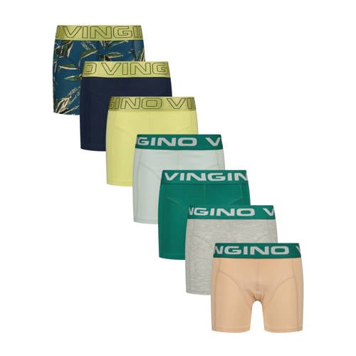 Vingino boxershort - set van 7 groen/multicolor Jongens Katoen All over print - maat 170/176 afbeelding